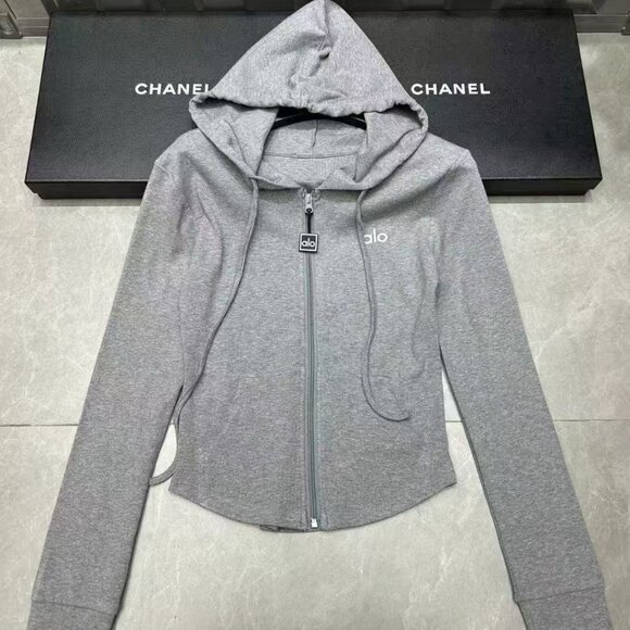 Alo elastic hooded zipper undershirt jacket